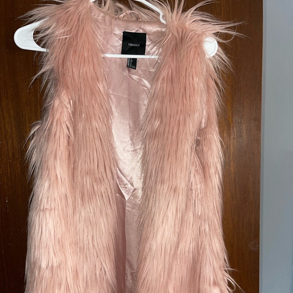 Pink fur vest